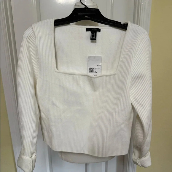 BNWT white ribbed knit sweater by Forever 21 - Picture 2 of 11